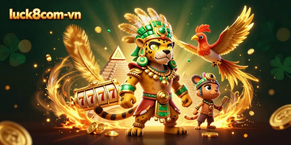 Engage with luck8com-vn in a vibrant 3D casino scene filled with exciting slot games