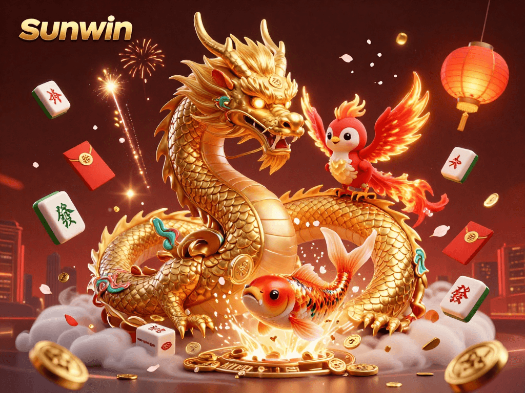 Experience thrilling casino action with sunwin’s vibrant dragons, phoenixes, and lucky koi fish in a stunning 3D scene.