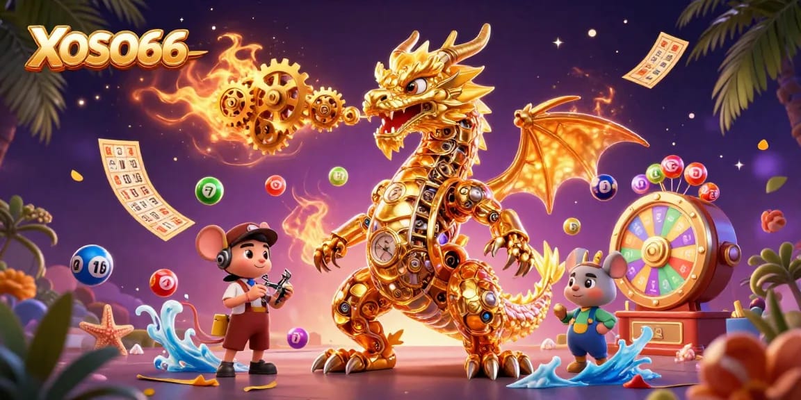 Experience thrilling gameplay with XOSO66’s interactive lottery machine and vibrant game elements.