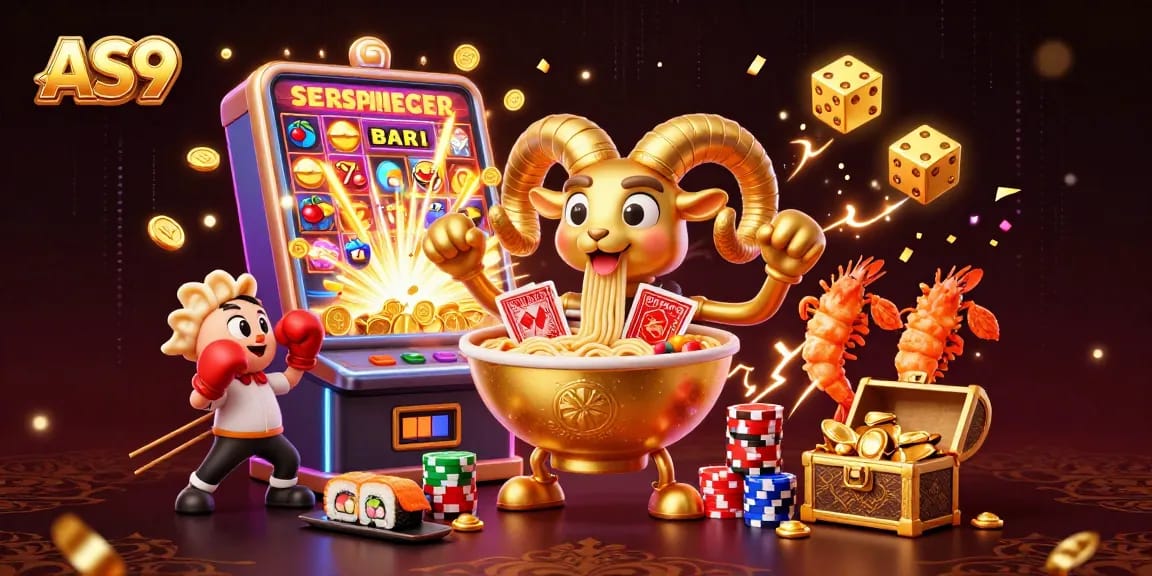 AS9 showcases a vibrant casino scene with dynamic characters betting and winning big.
