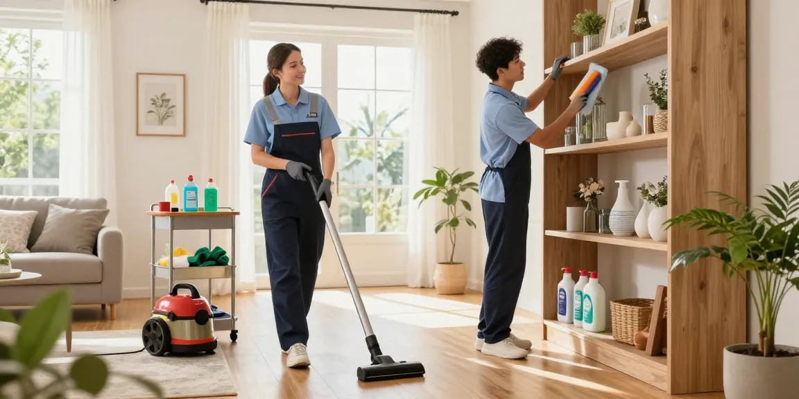 Reinigungsunternehmen Bern providing expert cleaning service in bright, modern home.