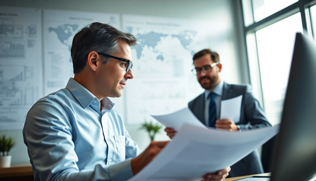 Headhunter Ingenieure reviews resumes and engages in professional conversations in a modern office.
