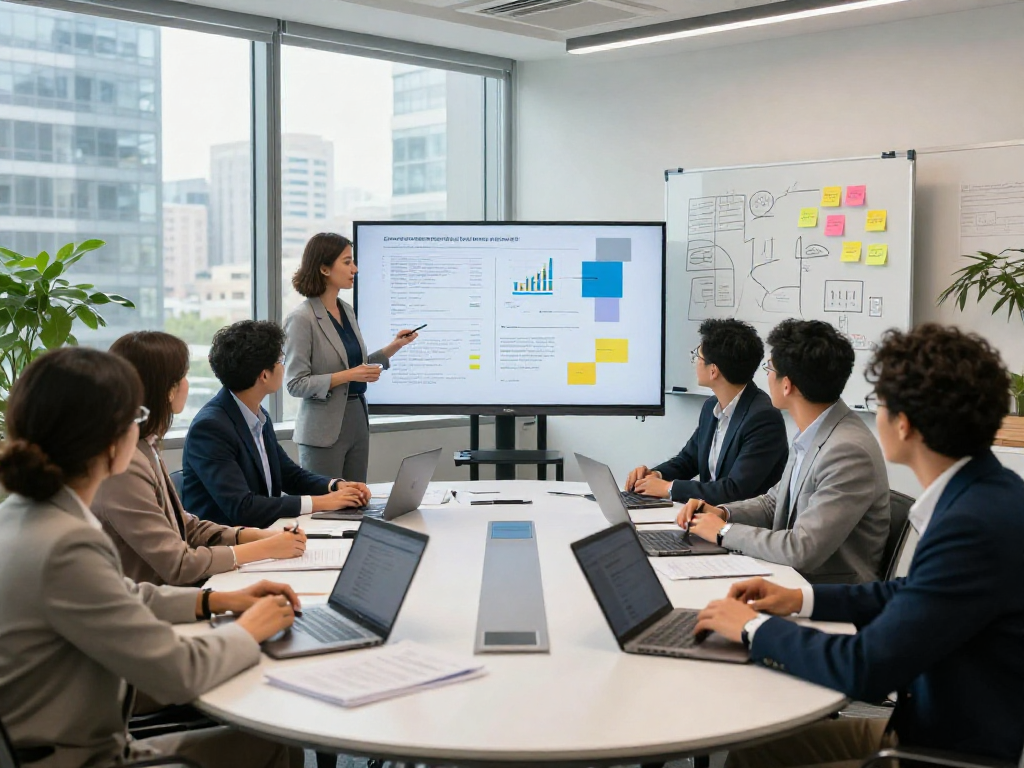 Team collaboration at https://bestrc.org in a bright, modern office during a strategic meeting.