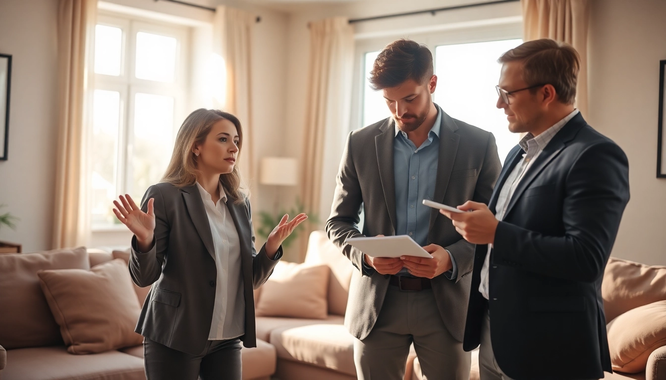 Hausverkauf bei Scheidung: Professional couple discussing home sale in cozy living room.