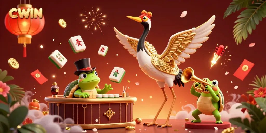 Engage in thrilling casino action with CWIN while enjoying a vibrant 3D illustration capturing excitement and winning moments.