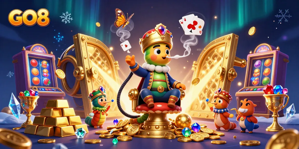 Engage with exciting GO8 slot gameplay featuring vibrant fruit symbols and gold treasures.