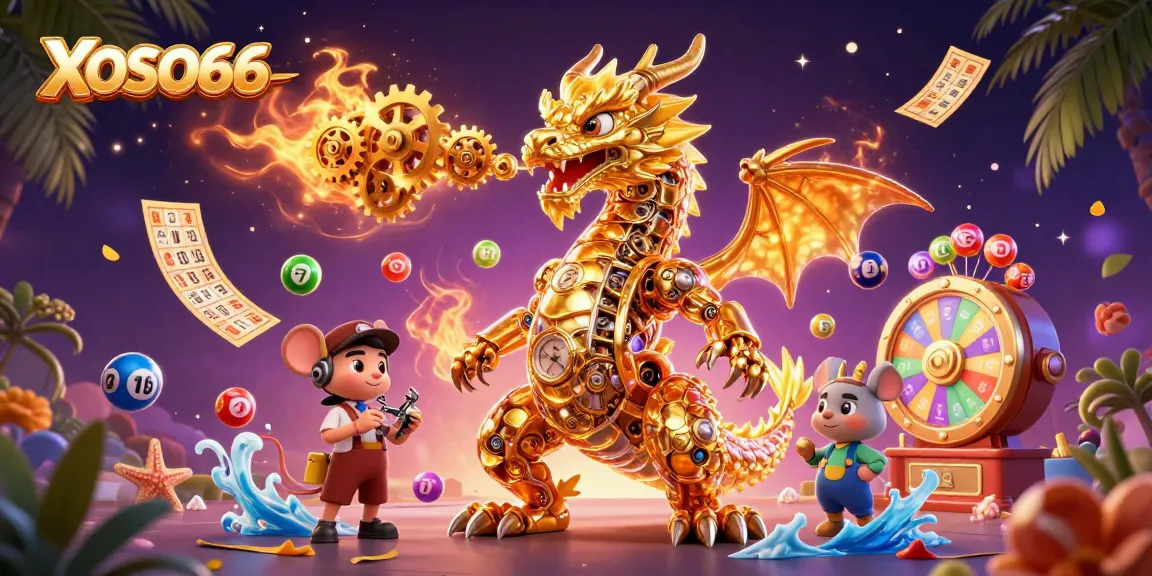Experience thrilling gameplay with XOSO66’s interactive lottery machine and vibrant game elements.