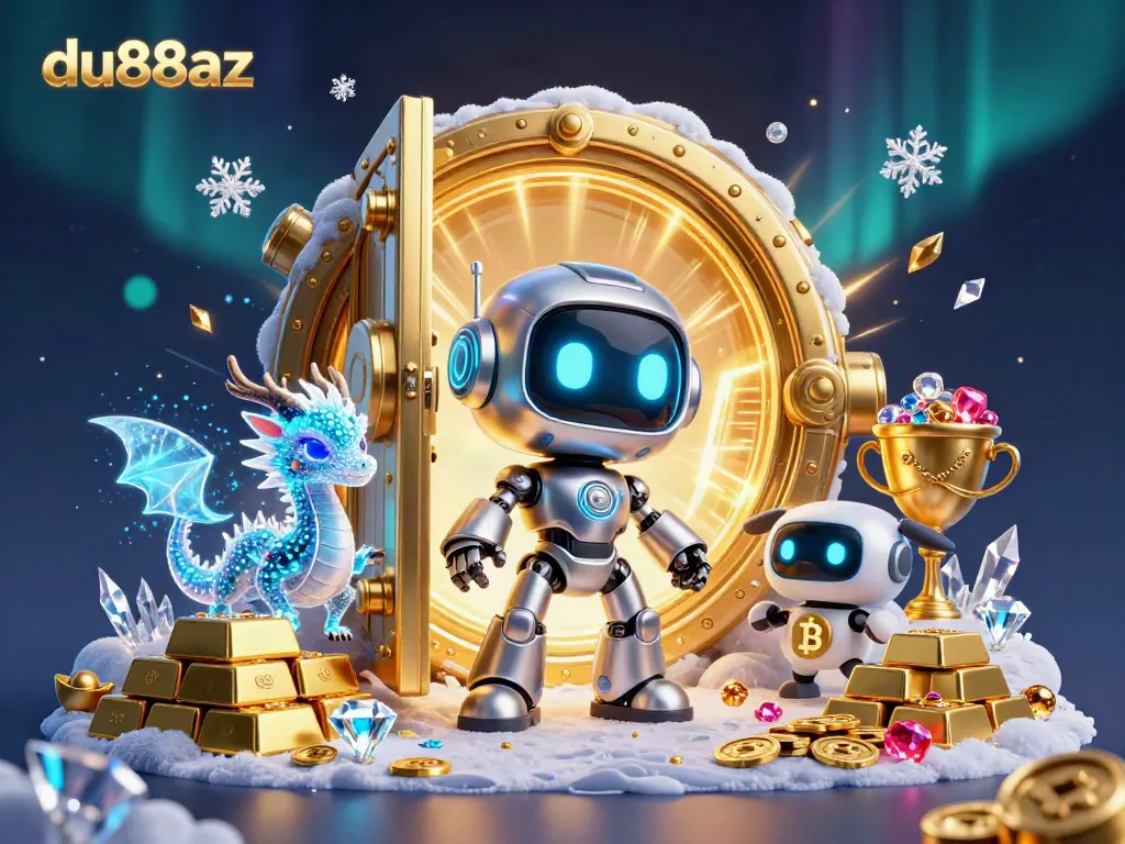 Experience the excitement of du88az with a futuristic cyberpunk-themed gambling illustration showcasing neon aesthetics and treasure.