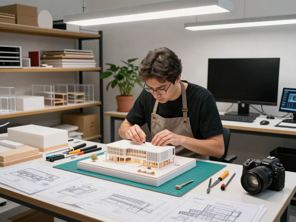 Premium Modelle werden im Architekturbüro detailreich gefertigt, um Kundenvisionen zu verwirklichen.