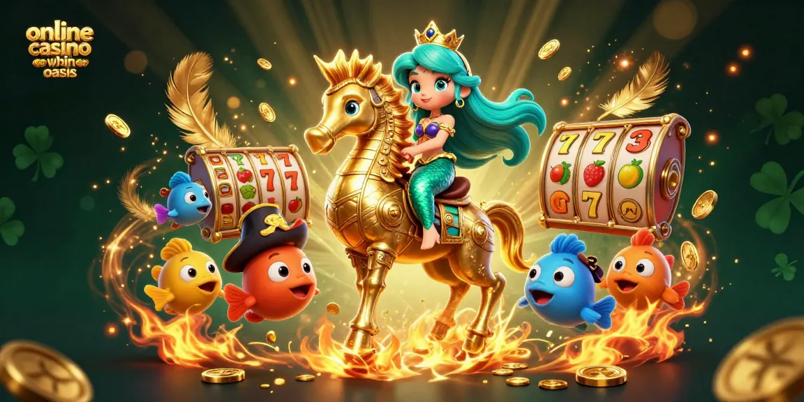 Experience the excitement of online casino ohne oasis with vibrant characters and dynamic slot elements in a magical scene.