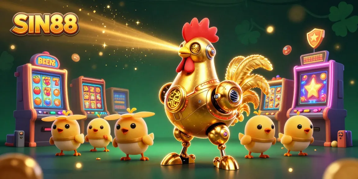 Experience the excitement of SIN88 with a vibrant and dynamic casino illustration featuring engaging game elements.
