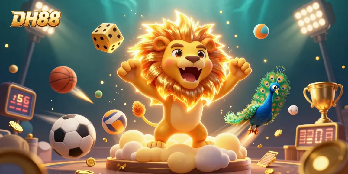 Engage with the DH88 casino adventure filled with vibrant sports elements and dynamic characters.