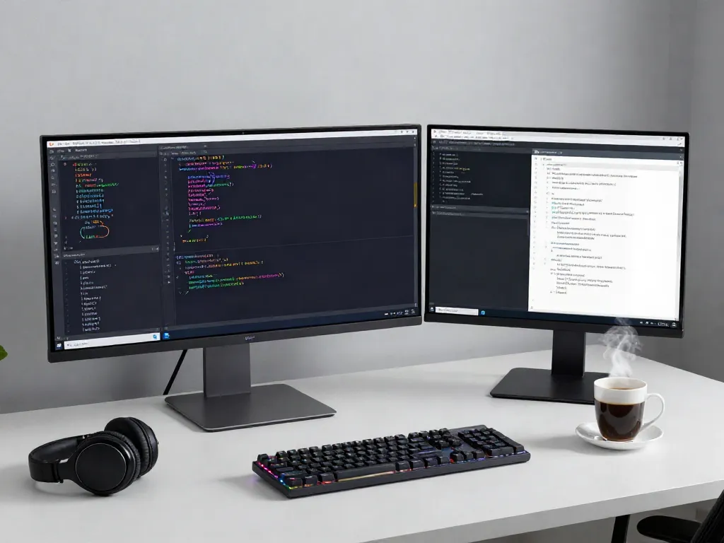 SCR code analysis in a modern developer's workspace with advanced coding tools and software architecture.