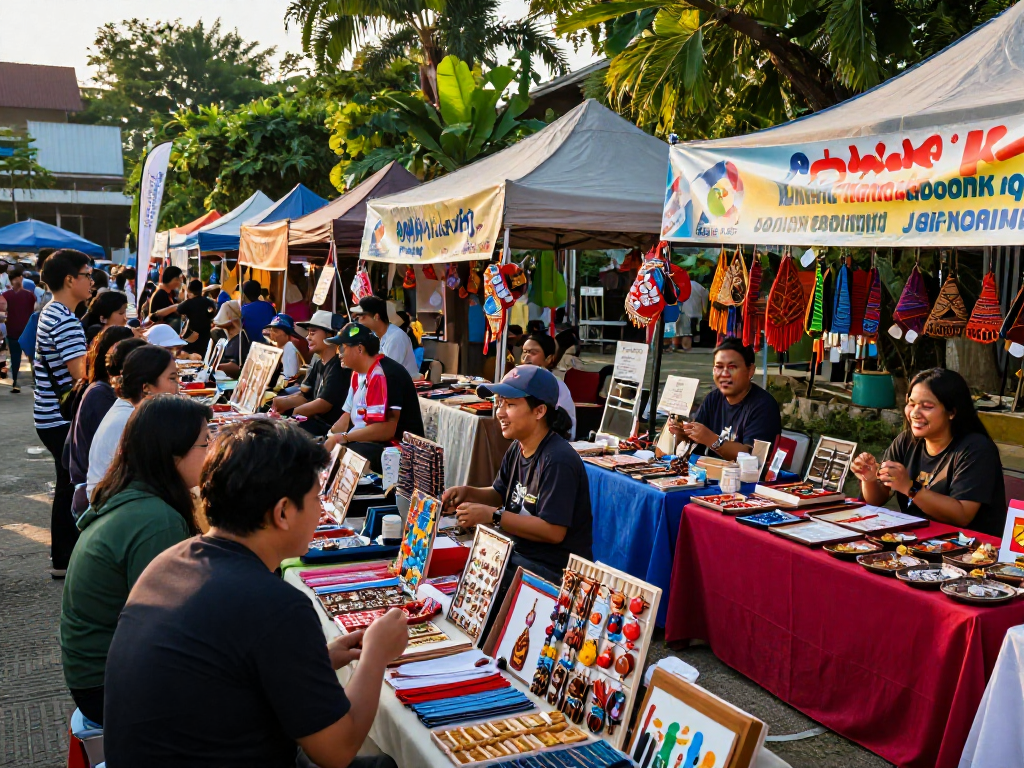 rokok88 login supporting local UMKM entrepreneurs at vibrant market.