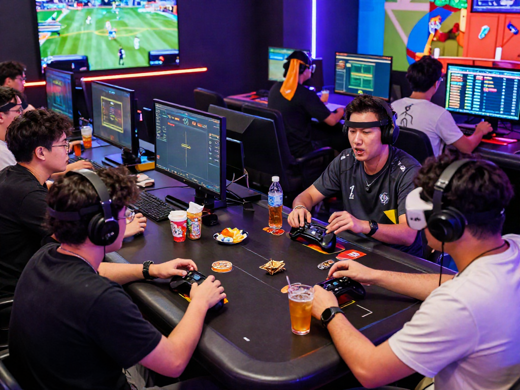 Engaged players enjoying various gaming experiences at Man88's online platform.