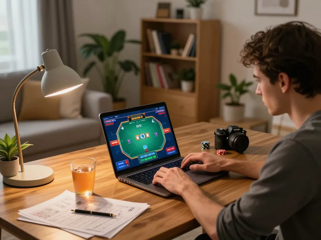 Engaging online gaming experience on trang chủ lc88 with user focused on poker game strategy.