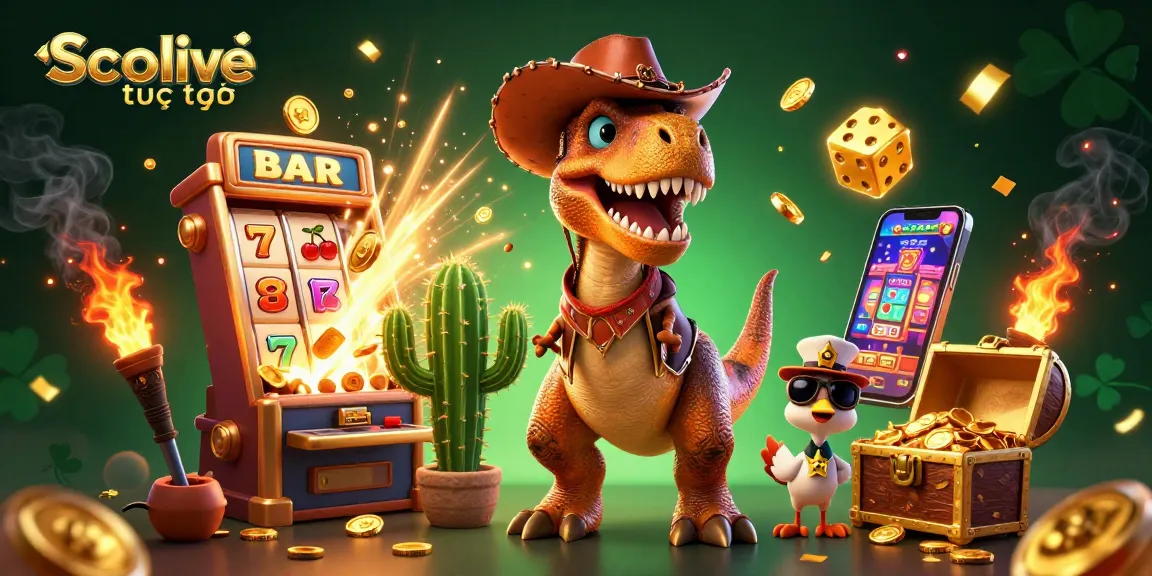 Socolive trực tiếp showcases a vibrant, action-packed scene with engaging characters and exciting casino elements.