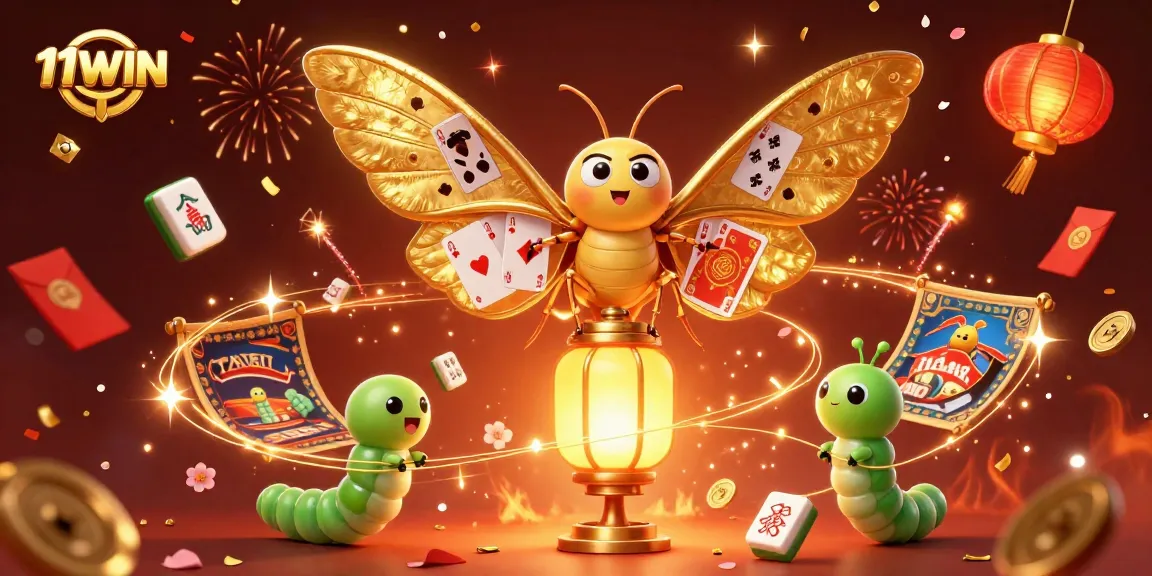 Experience thrilling foray into gaming with the vibrant 11WIN casino-themed illustration.